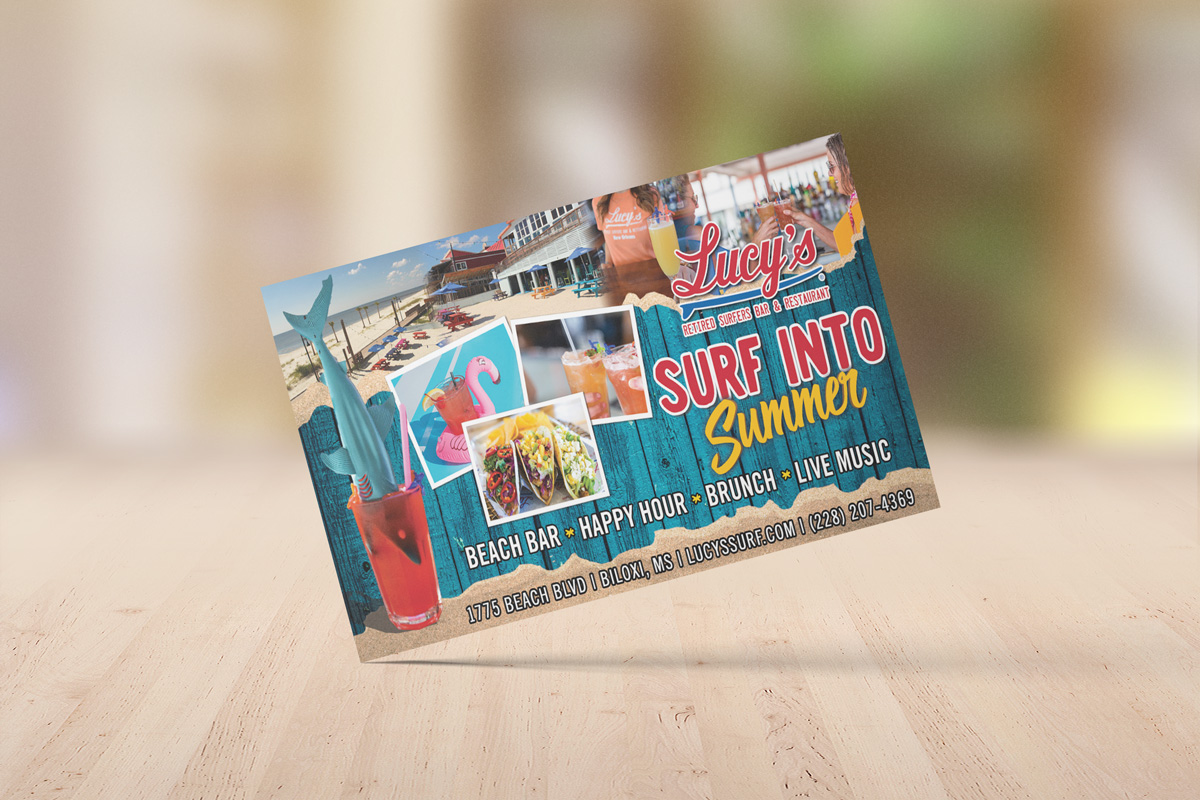Lucy's Surf Bar — Restaurant Flyer by Oktopus Designs