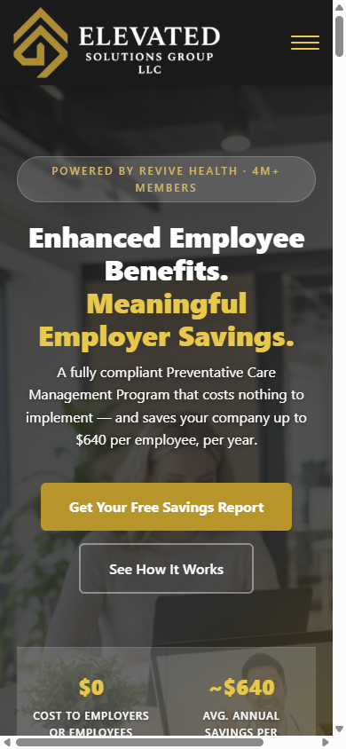 Elevated Solutions Group — mobile view