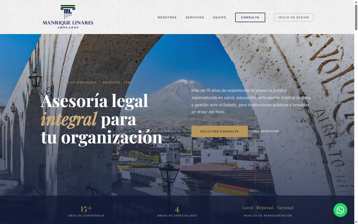 Manrique Linares Abogados — desktop design